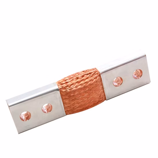New Design Braided Copper Flexible Connector, Copper Grounding Strap Tin Plated Copper Braid