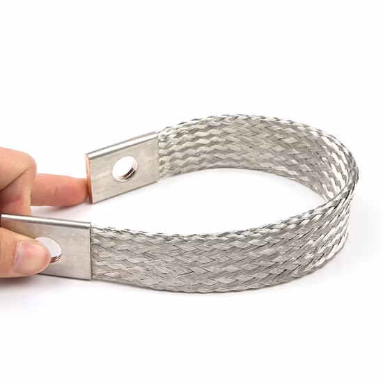 Braided Copper Grounding Strap, Flexible Electrical Copper Braided Connectors